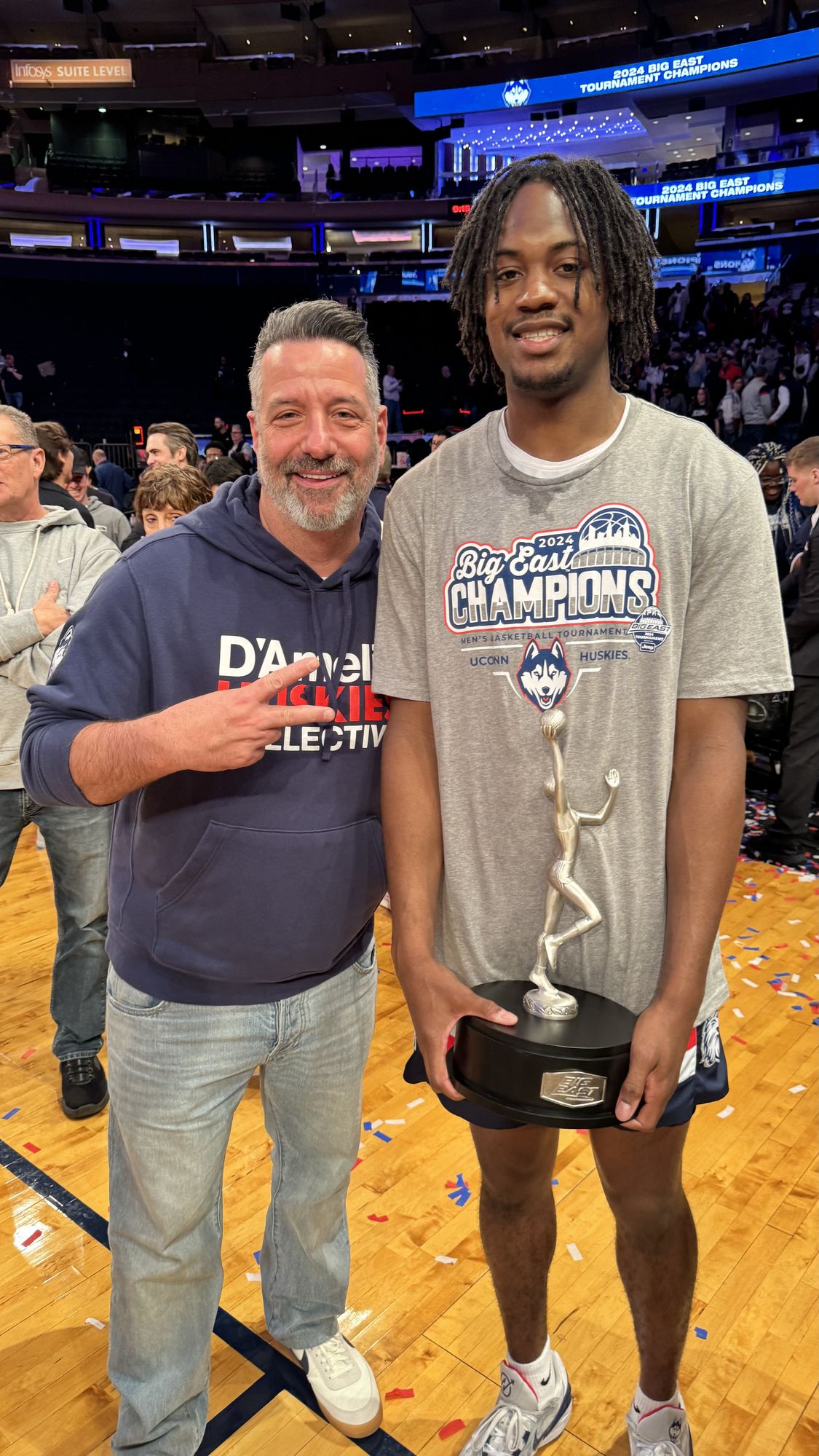 Marc D'Amelio and Tristan Newton at the 2024 Big East Championship